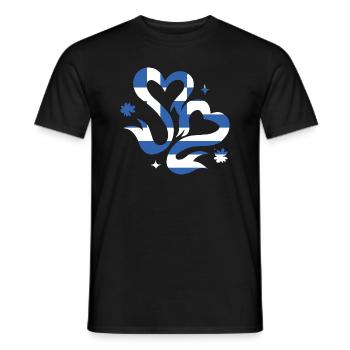 Drapeau de la Grèce Hellas Athènes Drapeau grec - T-shirt homme - noir - Devant - AI Model Male 178 light (178cm)