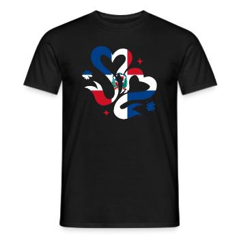 Drapeau de la France Look en détresse Drapeau français - T-shirt homme - noir - Devant - AI Model Male 178 light (178cm)