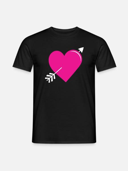 Arrow Heart Pink - Men's T-Shirt - black