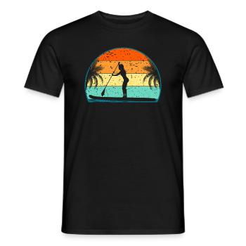 Retro Paddle Board Surf Paddle Surf Paddle Surf Surf - Männer T-Shirt - Schwarz - Vorne - AI Model Male 178 light (178cm)