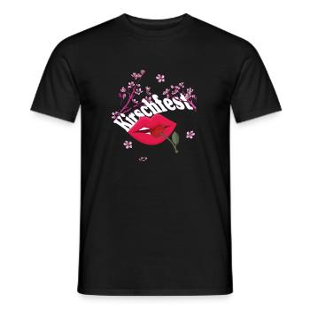 Kussmund Kirsche und Kirschblüten zum Kirschfest - Männer T-Shirt - Schwarz - Vorne - AI Model Male 178 light (178cm)