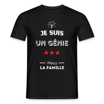 Je suis un génie - T-shirt homme - noir - Devant - AI Model Male 178 light (178cm)