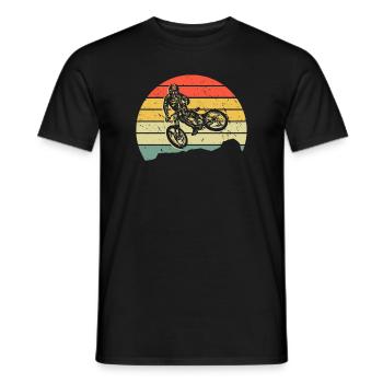 Mountain Bike Mountainbike Downhill Fahrrad - Men's T-Shirt - black - Front - AI Model Male 178 light (178cm)