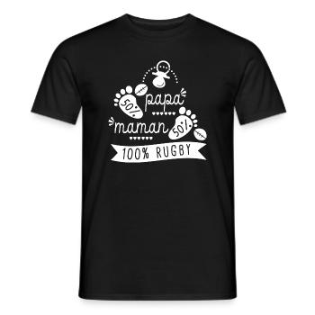 Rugby bébé supporter Rugby sport - T-shirt homme - noir - Devant - AI Model Male 178 light (178cm)