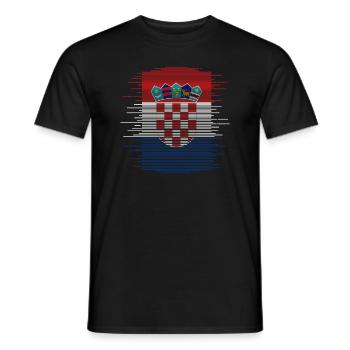 Drapeau de la Croatie Adriatique Zagreb Drapeau croate - T-shirt homme - noir - Devant - AI Model Male 178 light (178cm)