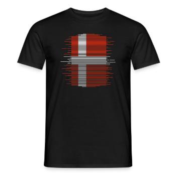 Drapeau du Danemark Drapeau de la Scandinavie Drapeau du Danemark Voyage - T-shirt homme - noir - Devant - AI Model Male 178 light (178cm)