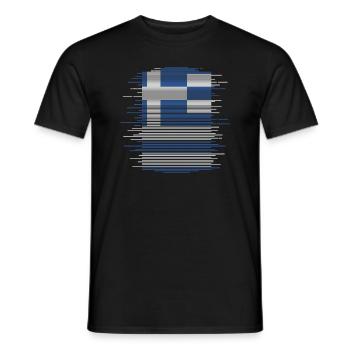 Drapeau de la Grèce Hellas Athènes Drapeau de la Grèce - T-shirt homme - noir - Devant - AI Model Male 178 light (178cm)
