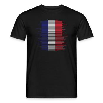 Frankreich Flagge Used Look Französische Fahne - Männer T-Shirt - Schwarz - Vorne - AI Model Male 178 light (178cm)