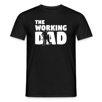Père fils papa travail - T-shirt homme - noir - Devant - AI Model Male 178 light (178cm)