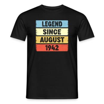 80 Years Old Legend Since August 1942 80th - Men's T-Shirt - black - Front - AI Model Male 178 light (178cm)