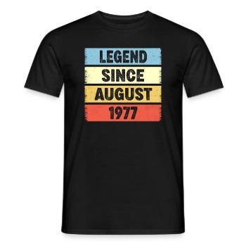 45 Years Old Legend Since August 1977 45th - Men's T-Shirt - black - Front - AI Model Male 178 light (178cm)