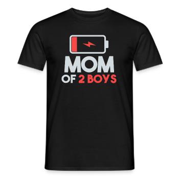 Mom of 2 Boys Low Battery - Männer T-Shirt - Schwarz - Vorne - AI Model Male 178 light (178cm)