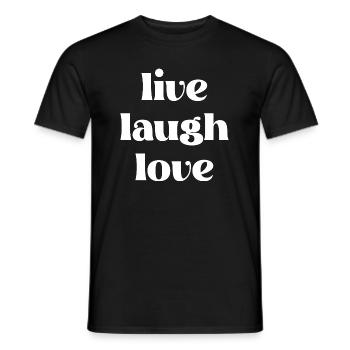 vivre, rire, aimer - Slogan de motivation - T-shirt homme - noir - Devant - AI Model Male 178 light (178cm)