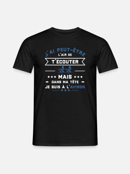 Je suis a l'aviron cadeau - T-shirt homme - noir
