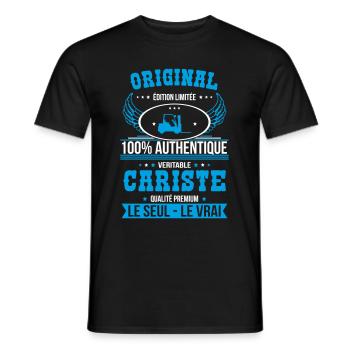 Authentique et véritable cariste - Original - T-shirt homme - noir - Devant - AI Model Male 178 light (178cm)
