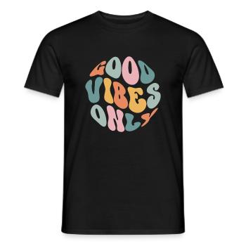 Good Vibes Only - Men's T-Shirt - black - Front - AI Model Male 178 light (178cm)