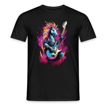 Rock Unicorn - Men's T-Shirt - black - Front - AI Model Male 178 light (178cm)