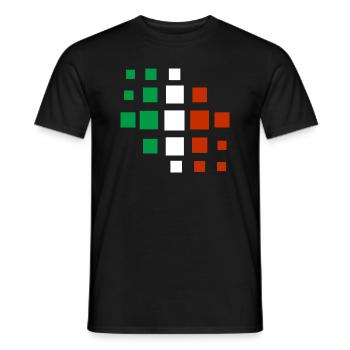 Drapeau de l’Italie Drapeau italien Vintage Look vieilli - T-shirt homme - noir - Devant - AI Model Male 178 light (178cm)