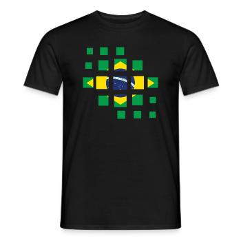 Flag of Brazil Flag of South America - Men's T-Shirt - black - Front - AI Model Male 178 light (178cm)