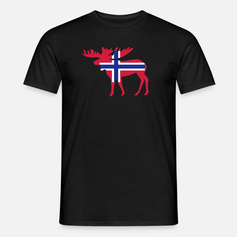 Norwegen - Elch - Männer T-Shirt - Schwarz