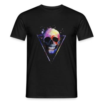 Grunge skull - Men's T-Shirt - black - Front - AI Model Male 178 light (178cm)
