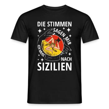 Sizilien Flagge Italien Palermo Trinacria Italia - Männer T-Shirt - Schwarz - Vorne - AI Model Male 178 light (178cm)