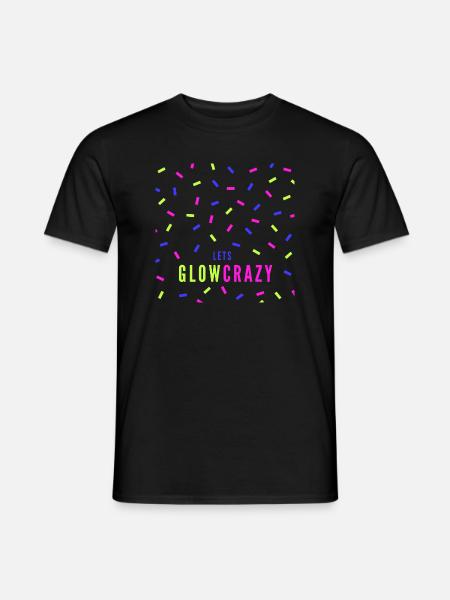 Lets Glow Crazy Neon Party Design - Männer T-Shirt - Schwarz
