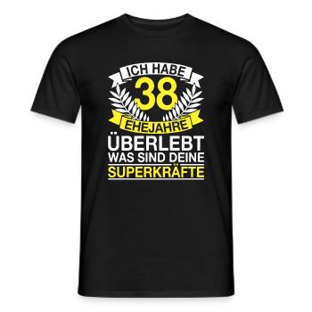 38 Ehejahre Überlebt 38 Hochzeitstag Geschenk - Männer T-Shirt - Schwarz - Vorne - AI Model Male 178 light (178cm)