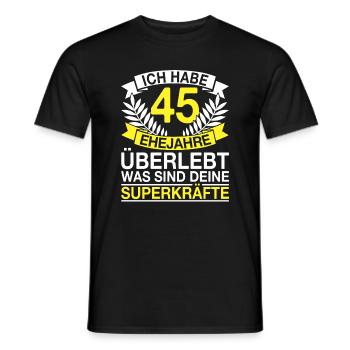 45 Ehejahre Überlebt 45 Hochzeitstag Geschenk - Männer T-Shirt - Schwarz - Vorne - AI Model Male 178 light (178cm)