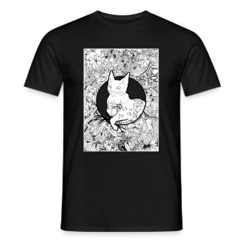 Chat nature - T-shirt homme - noir - Devant - AI Model Male 178 light (178cm)