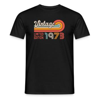 Anniversary 50 years vintage anniversary 1973 - Men's T-Shirt - black - Front - AI Model Male 178 light (178cm)