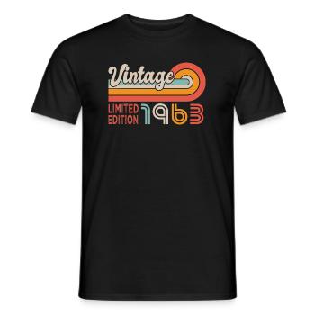 Birthday 60 years vintage anniversary 1963 - Men's T-Shirt - black - Front - AI Model Male 178 light (178cm)