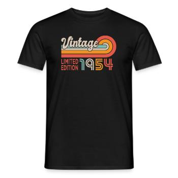 1954 Birthday Born in 1954 - Men's T-Shirt - black - Front - AI Model Male 178 light (178cm)