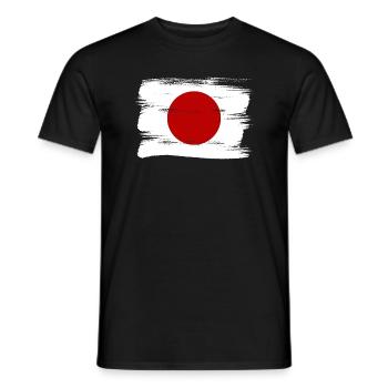 Japan Flag Used Look Nihon Japanese Flag - Men's T-Shirt - black - Front - AI Model Male 178 light (178cm)