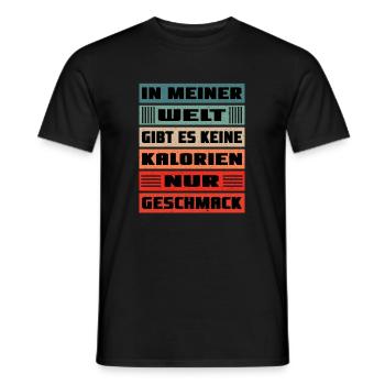 In meiner welt gibt es keine kalorien - Männer T-Shirt - Schwarz - Vorne - AI Model Male 178 light (178cm)