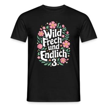 Birthday Gift 3 Years Children's Birthday - Men's T-Shirt - black - Front - AI Model Male 178 light (178cm)