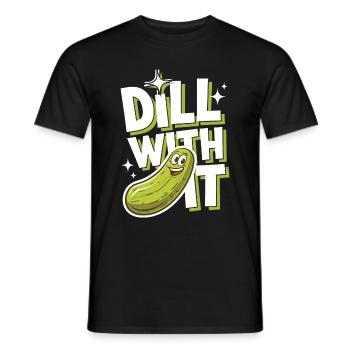 Cucumber Pickle Pickle Food Dill - Men's T-Shirt - black - Front - AI Model Male 178 light (178cm)