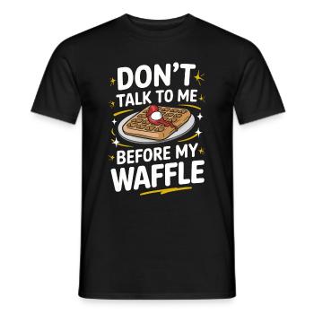 Gaufres Bonbons pour le petit-déjeuner - T-shirt homme - noir - Devant - AI Model Male 178 light (178cm)