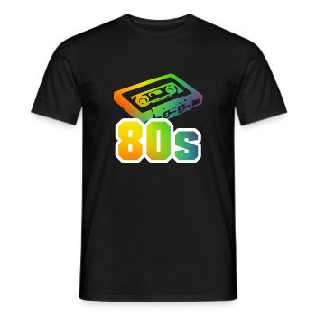 80s - 80s party cassette - Men's T-Shirt - black - Front - AI Model Male 178 light (178cm)