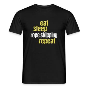 Eat Sleep Rope Skipping Repeat Seilspringen - Männer T-Shirt - Schwarz - Vorne - AI Model Male 178 light (178cm)