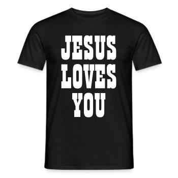 Jesus liebt dich - Christliche Zitate - Männer T-Shirt - Schwarz - Vorne - AI Model Male 178 light (178cm)
