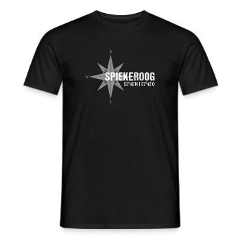 Spiekeroog coordonnées Boussole - T-shirt homme - noir - Devant - AI Model Male 178 light (178cm)