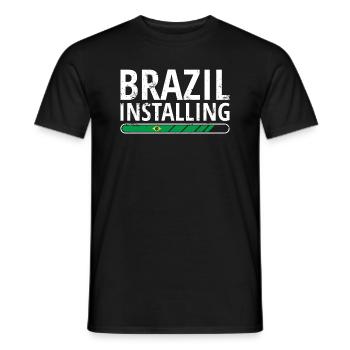 Brasilien Flagge Brasilianische Fahne Südamerika - Männer T-Shirt - Schwarz - Vorne - AI Model Male 178 light (178cm)