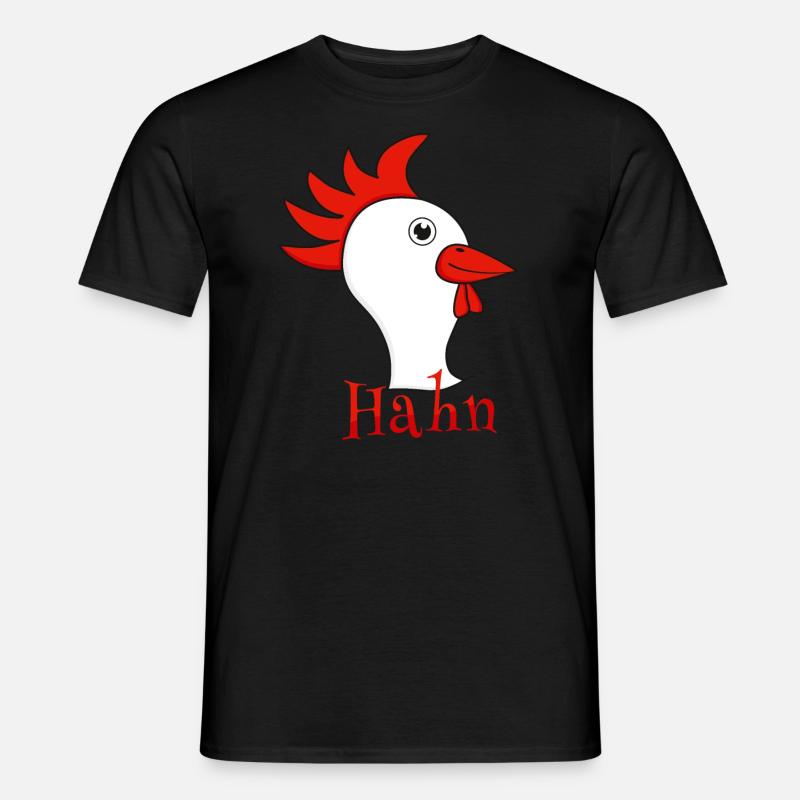 Partnershirt Hahn - Männer T-Shirt - Schwarz