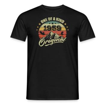 1959 Anniversaire vintage 1959 rétro né en 1959 - T-shirt homme - noir - Devant - AI Model Male 178 light (178cm)