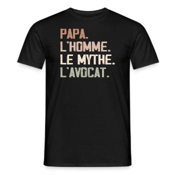 Dad The Man The Myth The Lawyer - Men's T-Shirt - black - Front - AI Model Male 178 light (178cm)