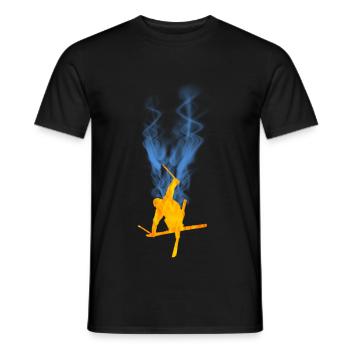 Freestyle Ski Flammen - Männer T-Shirt - Schwarz - Vorne - AI Model Male 178 light (178cm)