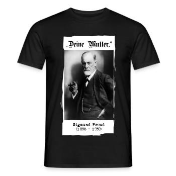 Sigmund Freud - "Deine Mutter." - Männer T-Shirt - Schwarz - Vorne - AI Model Male 178 light (178cm)