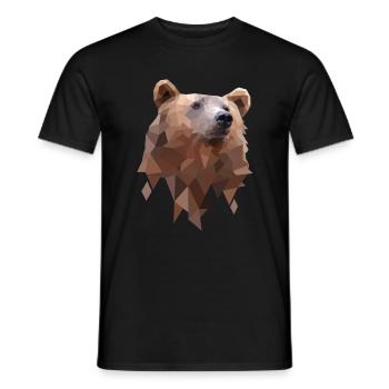 Polygon Bear Design - Bear Geometry Illustration - Men's T-Shirt - black - Front - AI Model Male 178 light (178cm)