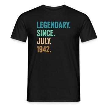 80 Years Old Legendary Since July 1942 80th - Men's T-Shirt - black - Front - AI Model Male 178 light (178cm)